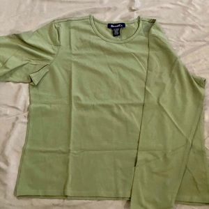 Denim & Co XL green long sleeve shirt